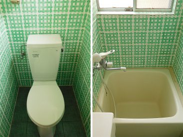 コンパクトながら清潔感のあるバス・トイレ。