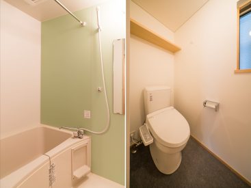 お風呂・トイレ。※写真は101号室のものです。