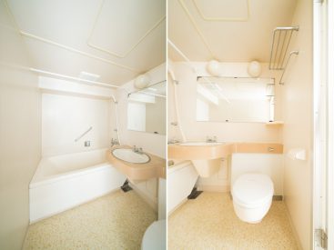 お風呂とトイレは同室ですが、どちらもゆとりサイズのもの！