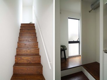 玄関からお部屋への階段と階段上