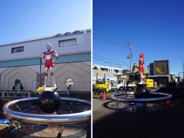 駅前のウルトラマン、隣が工事中でちょっと寂しそうでした