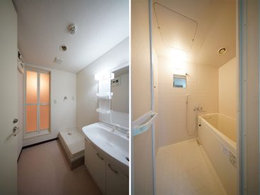 洗面スペースと浴室