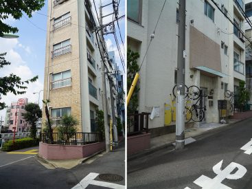 外観、自転車置き場がかっこいい