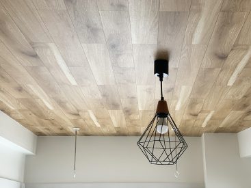 木目調の天井が印象的。