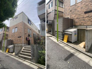 静かな住宅街の緩やかな坂の途中に立地しています。