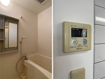 バスルームはコンパクト。湯はりや追い焚き機能はありません。シンプルですね。