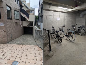 地下には駐輪場と駐車場。※駐車場は現在空き無しです