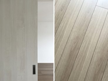優しい色合いにさらっとそたマットな質感の内装。