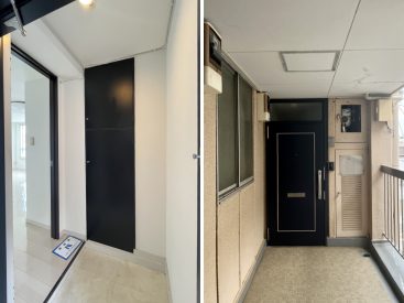 天井まで高さのある玄関収納。玄関からこのレトロさ。
