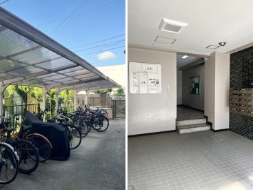 駐輪場は敷地内に。マンション内は古いながらも整備され、これからも長く暮らすことができます。