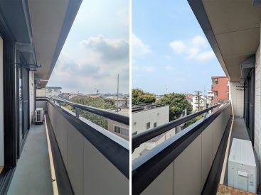 横長のワイドなバルコニー。