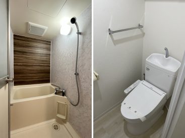 扉には古さが見えますが、設備はリフォームされきれいです。
