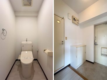 玄関入ってすぐ右手にトイレがあります。