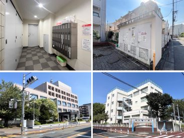 すぐそばに中学校と警察署。ある意味治安は最上級です。