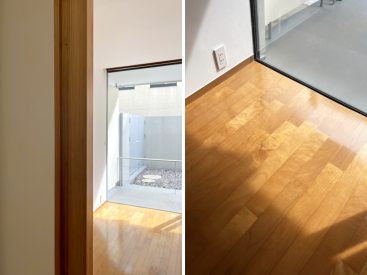 すっきりとした部屋ながらも、木の存在で愛嬌もプラス。