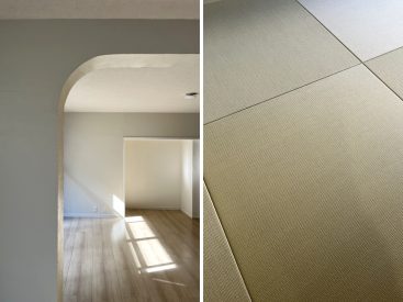 アーチの壁。足触りのいい畳。