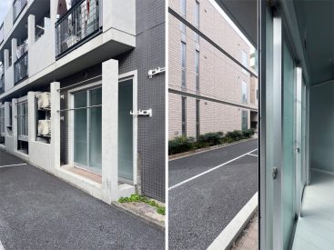 洗濯スペースは歩道に面しているので工夫が必要そう。