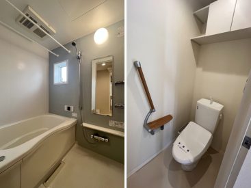 小窓のある浴室。トイレは玄関の横に。