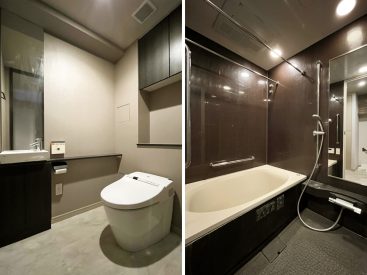 ホテルライクなトイレと浴室。