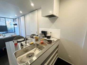 スマートなシンクまわり。IHは2口のもの。