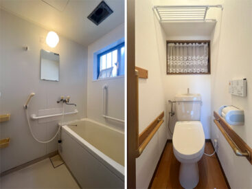 浴室はコンパクト、トイレはウォシュレット付き。