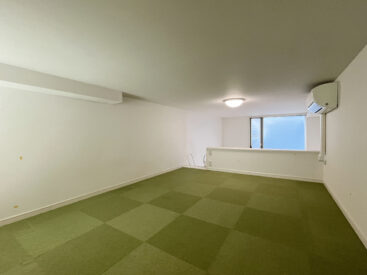 6.8帖のロフト。床はグリーンの絨毯。