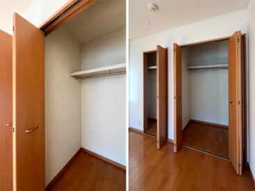 洋室の収納。大きい方は奥行きあります。