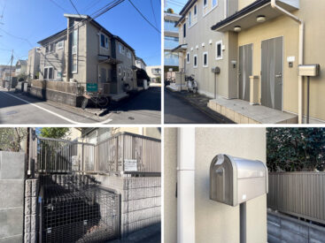 落ち着いたエリアの角地にある建物です。