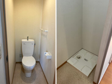 トイレと洗濯機置き場は、洗面室の向かいに。