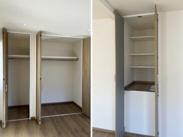 それぞれの部屋に収納があります。