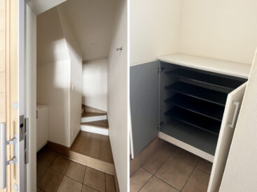 帰宅を優しく包むような玄関。