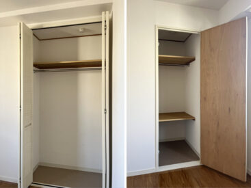 クローゼットが室内にふたつあります。