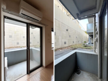 半地下になったバルコニー。