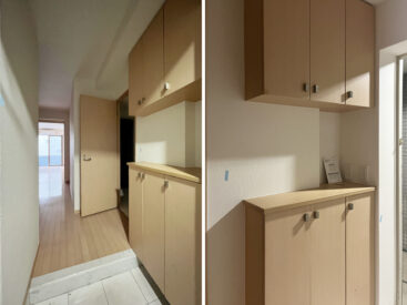 玄関の収納は上下にわかれています。