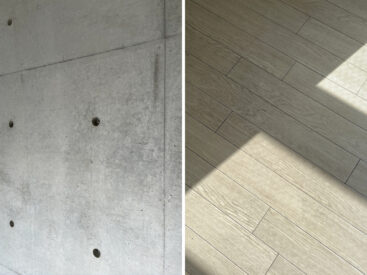 RC打ちっぱなしが広がった内装に日差しが落ちます。