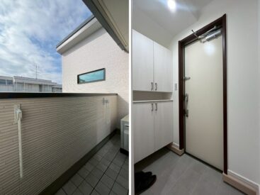 バルコニーと玄関。