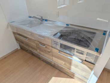 3口ガスのシステムキッチン。新品です！