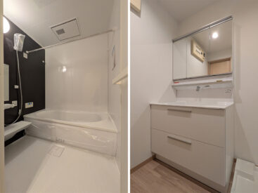 新品のお風呂は浴室乾燥機付き。