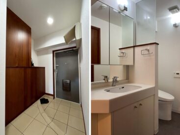 玄関と洗面所。