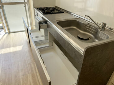 シンク下収納もうれしい大きさ。