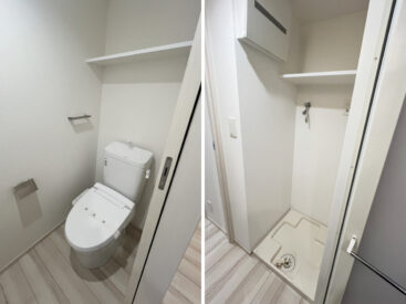 トイレは温水便座。洗濯機は浴室の横に。